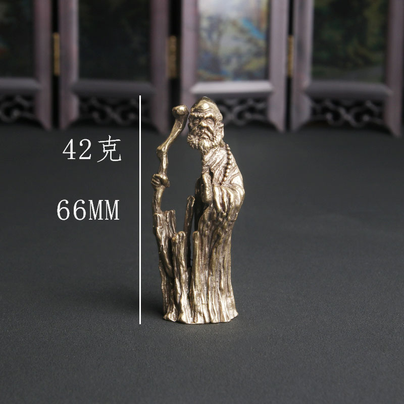 Vintage Collectible Ornaments - Винтажная латунная статуэтка Дзен-Мастера Дхармы, настольное