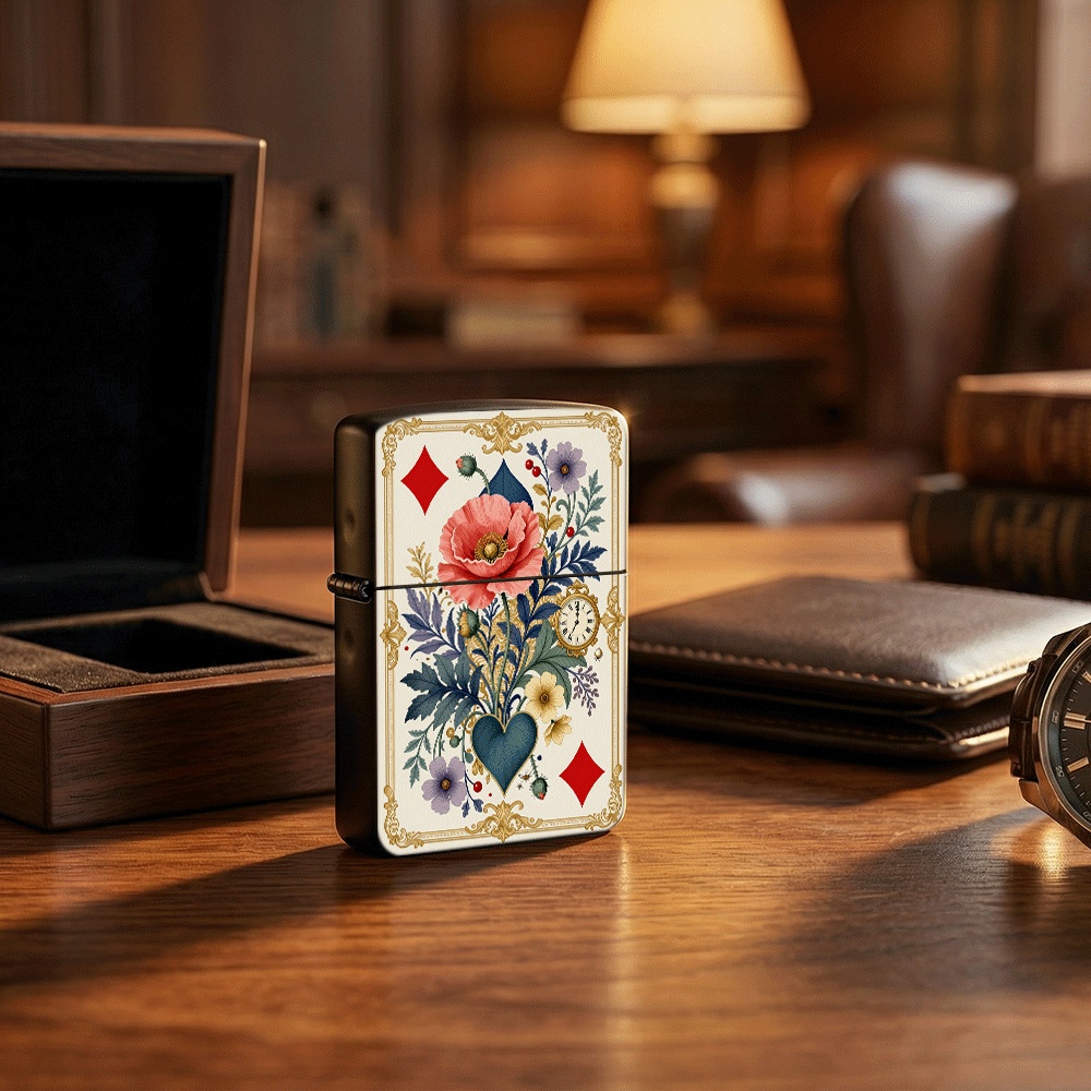 Vintage Collectible Playing Cards - Винтажная зажигалка с откидной крышкой в