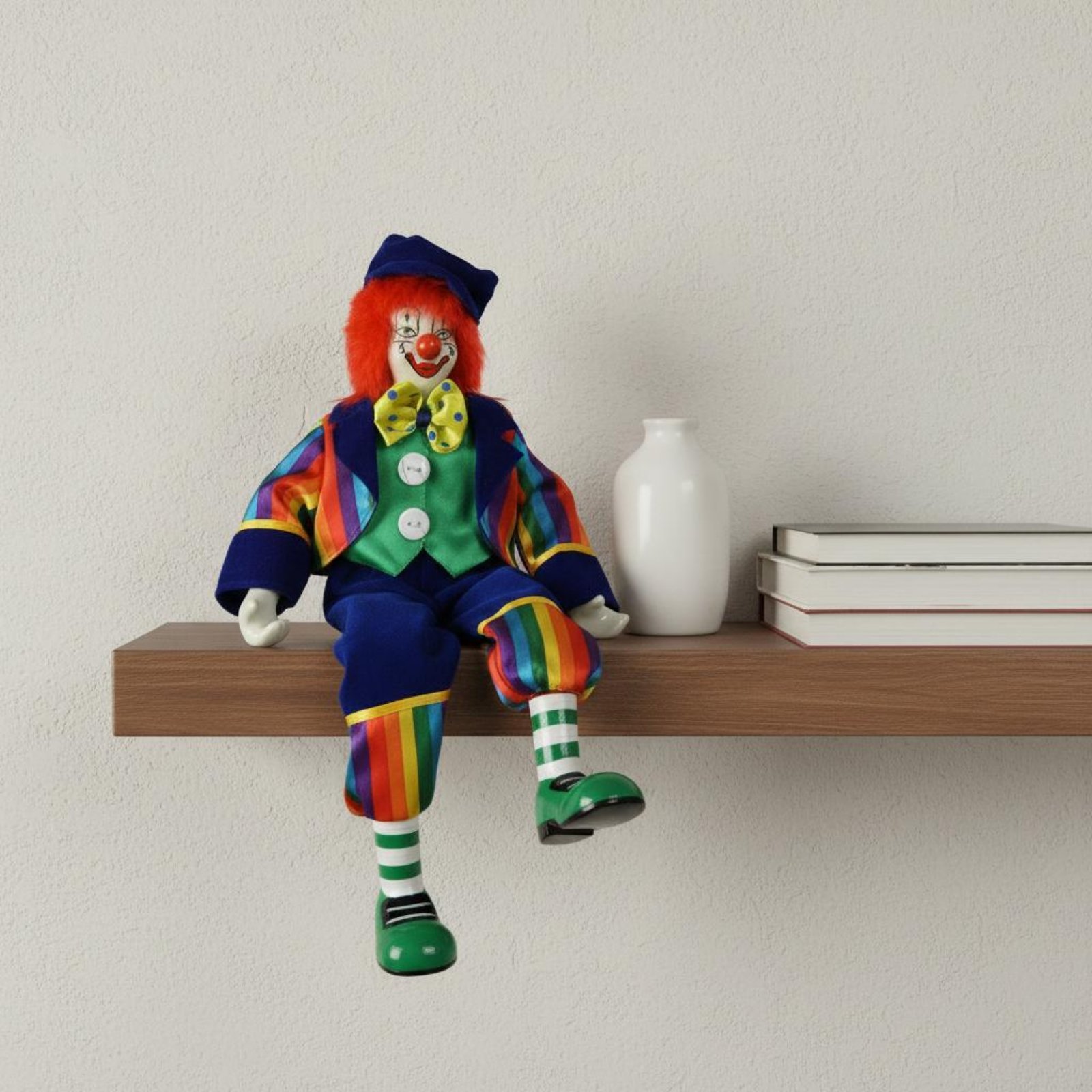 Vintage Collectible Porcelain Dolls - Кукла-клоун с висячими ногами, ручная работа,
