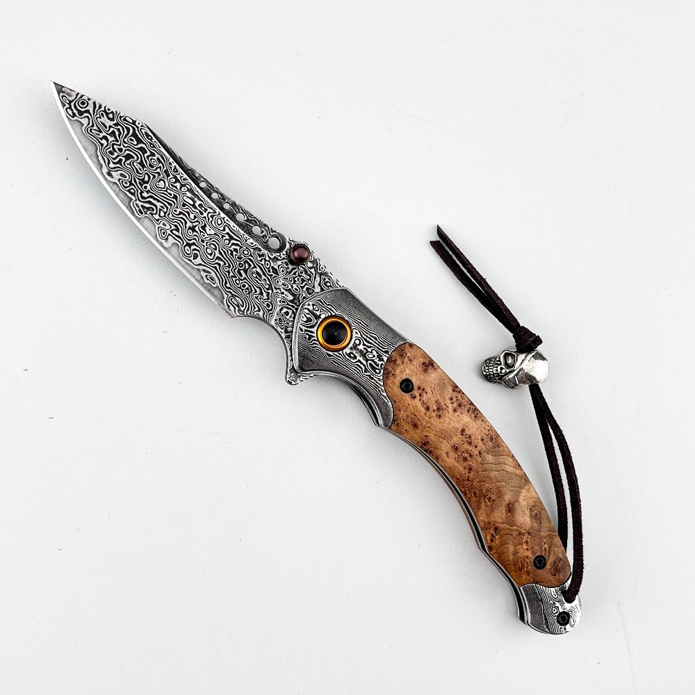 Vintage Collectible Knives - Складной нож с дамасским узором высокой