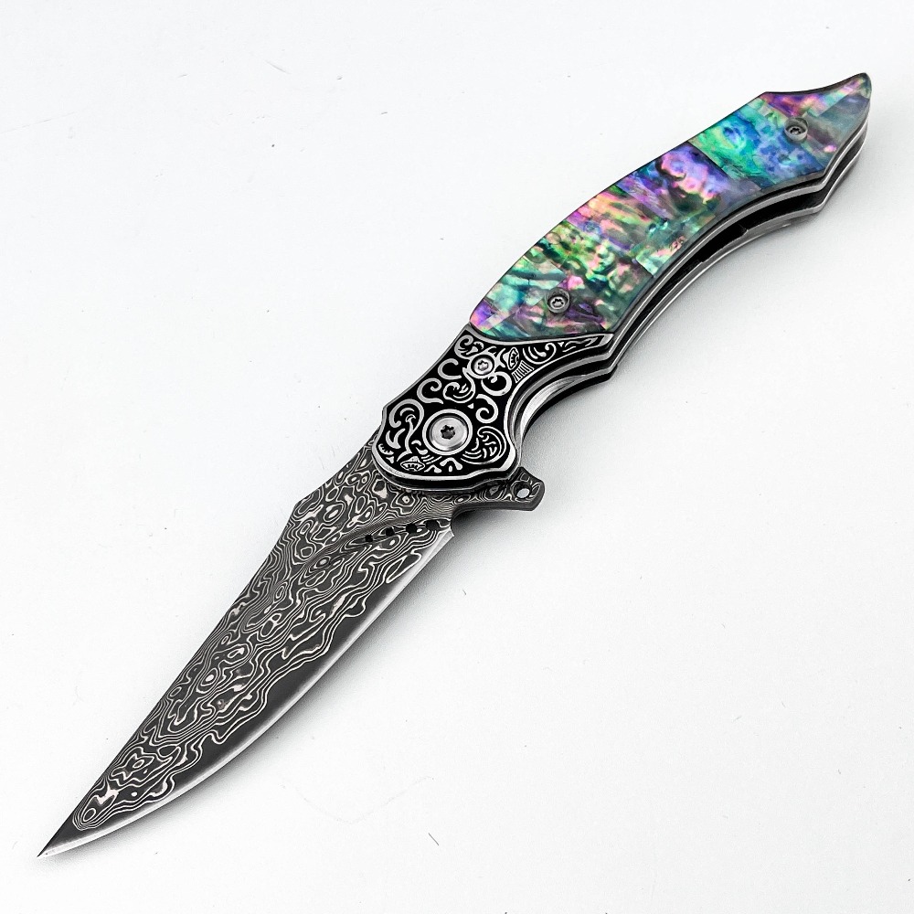 Vintage Collectible Knives - Новый винтажный складной нож с дамасским
