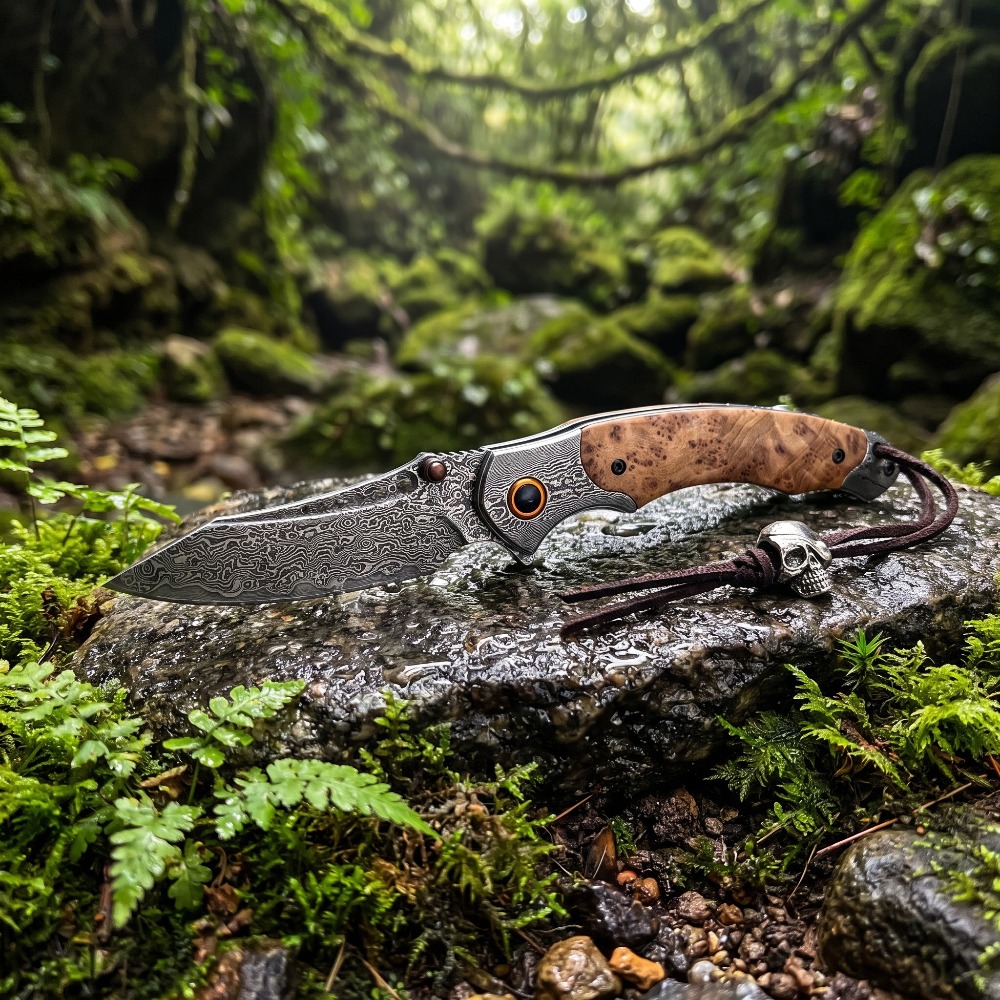 Vintage Collectible Knives - Складной нож с дамасским узором высокой
