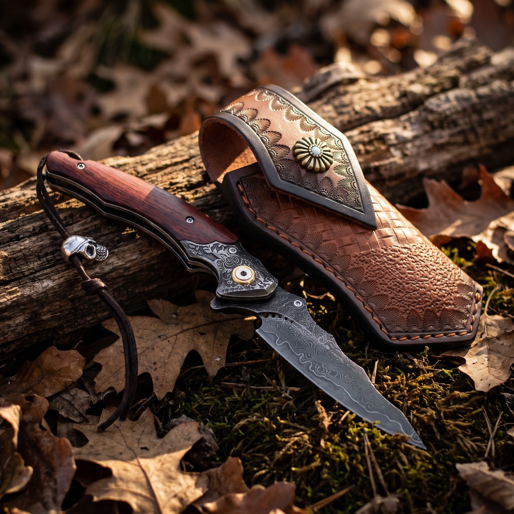 Vintage Collectible Knives - Винтажный складной нож с гравировкой, лезвие